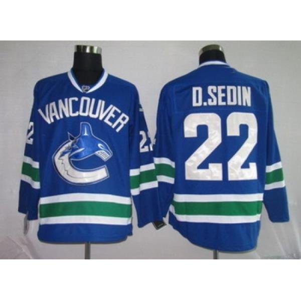 Hockey Jerseys Vancouver Canucks 22 D.SEDIN blue