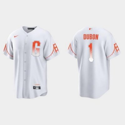 Men San Francisco Giants 1 Mauricio Dubon Men 2021 City Connect White Fan Version Jersey