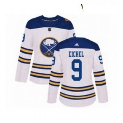 Womens Adidas Buffalo Sabres 9 Jack Eichel Authentic White 2018 Winter Classic NHL Jersey