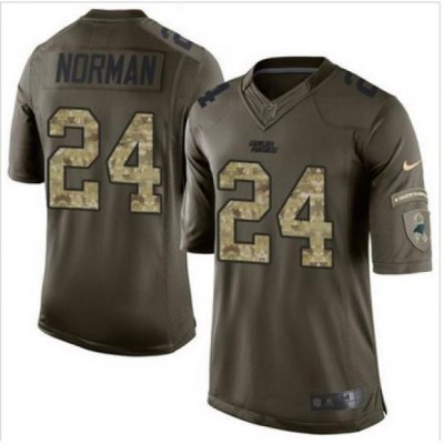 Nike Carolina Panthers #24 Josh Norman Green Men 27s Stitched NFL Limited Salute to Service Jersey