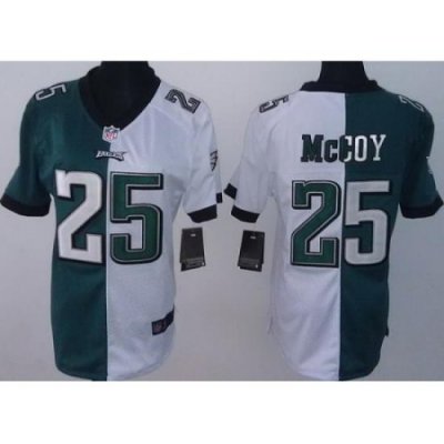 Women Nike Philadelphia Eagles 25 LeSean McCoy White Green Split NFL Jerseys