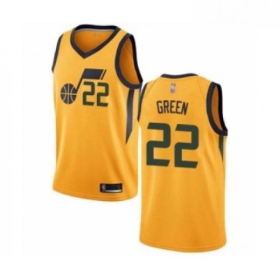 Youth Utah Jazz 22 Jeff Green Swingman Gold Basketball Jersey Statement Edition