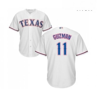 Mens Texas Rangers 11 Ronald Guzman Replica White Home Cool Base Baseball Jersey