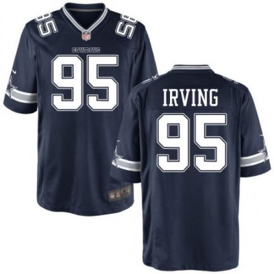 Nike Cowboys #95 David Irving Home Mens Navy NFL Game Jersey