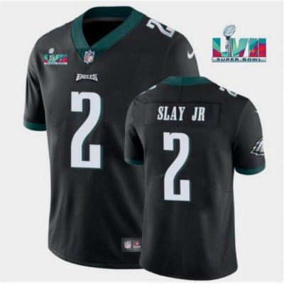 Men Women Youth Toddler Philadelphia Eagles 2 Darius Slay JR Black Super Bowl LVII Patch Vapor Untouchable Limited Stitched Jersey