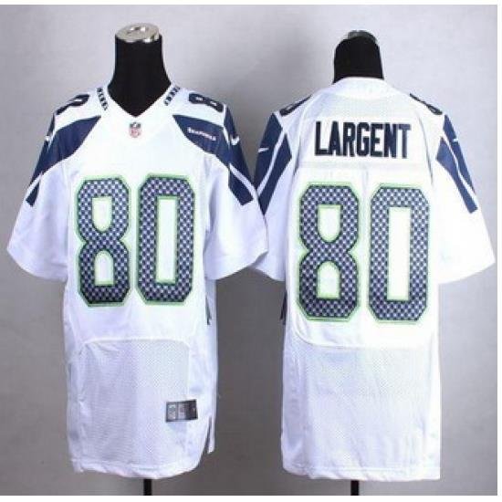 New Seattle Seahawks #80 Steve Largent White Men Stitched NFL Elite Jersey