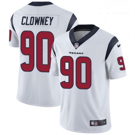 Youth Nike Houston Texans 90 Jadeveon CloWney Elite White NFL Jersey