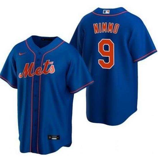 Men NeW York Mets 9 Brandon Nimmo Royal Cool Base Stitched Baseball Jersey