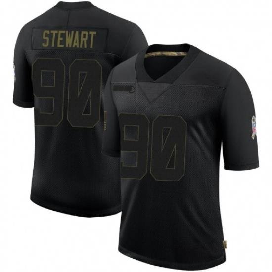 Men Indianapolis Colts Grover Stewart 90 Black 2020 Salute To Service NFL Limited Jersey