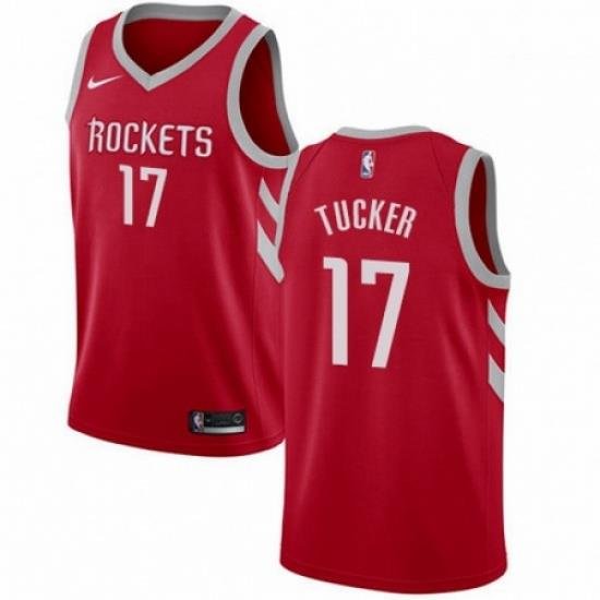 Mens Nike Houston Rockets 17 PJ Tucker Swingman Red NBA Jersey Icon Edition