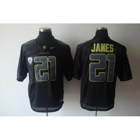 Ducks #21 LaMichael James Black Embroidered NCAA Jersey