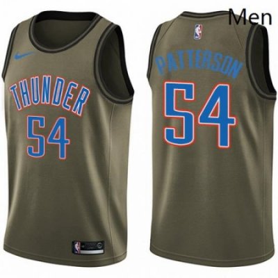 Mens Nike Oklahoma City Thunder 54 Patrick Patterson Swingman Green Salute to Service NBA Jersey