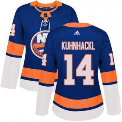 Womens Adidas New York Islanders 14 Tom Kuhnhackl Premier Royal Blue Home NHL Jersey