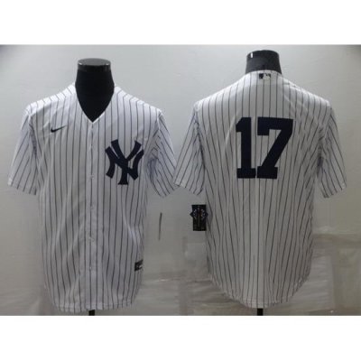 Men NeW York Yankees 17 Aaron Boone White Cool Base Stitched Baseball jersey