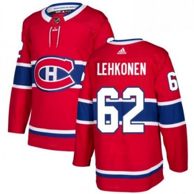 Mens Adidas Montreal Canadiens 62 Artturi Lehkonen Authentic Red Home NHL Jersey