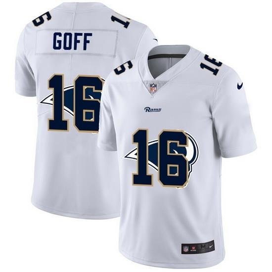 Los Angeles Rams 16 Jared Goff White Men Nike Team Logo Dual Overlap Limited NFL Jersey