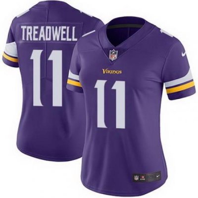 Nike Vikings #11 Laquon TreadWell Purple Team Color Womens Stitched NFL Vapor Untouchable Limited Jersey