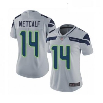 Womens Seattle Seahawks 14 DK Metcalf Grey Alternate Vapor Untouchable Limited Player Football Jersey