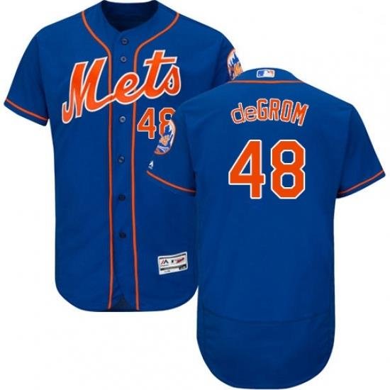 Mens Majestic New York Mets 48 Jacob deGrom Royal Blue Alternate Flex Base Authentic Collection MLB Jersey