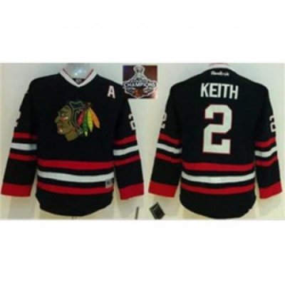 youth nhl jerseys chicago blackhawks #2 keith black[2015 Stanley cup champions][patch A]