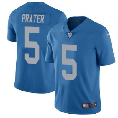 Nike Lions #5 Matt Prater Blue Throwback Mens Stitched NFL Limited Jersey