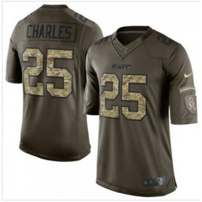 Nike Kansas City Chiefs #25 Jamaal Charles Green Men 27s Stitched NFL Limited Salute to Service Jersey