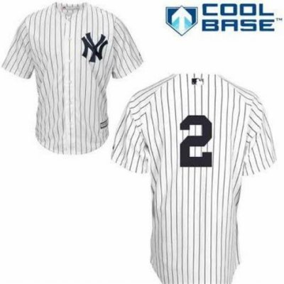 Mens Majestic NeW York Yankees 2 Derek Jeter No Name On Back MLB Jersey