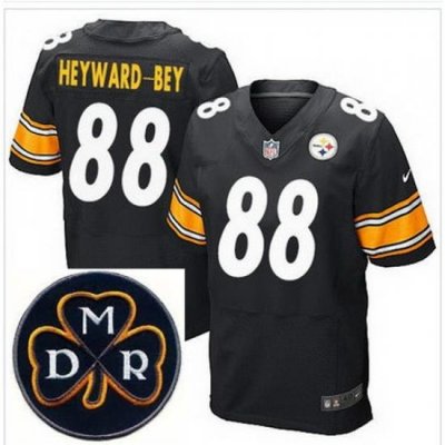 Men's Nike Pittsburgh Steelers #88 Darrius Heyward-Bey Black Team Color Stitched NFL Elite MDR Dan Rooney Patch Jersey