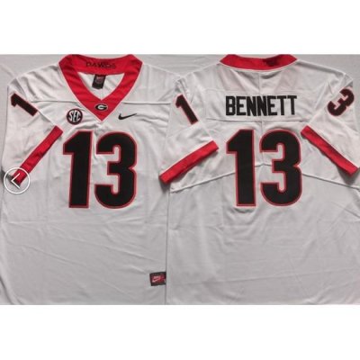 Men #13 Stetson Bennett Georgia Bulldogs College Football Jerseys Sale-white