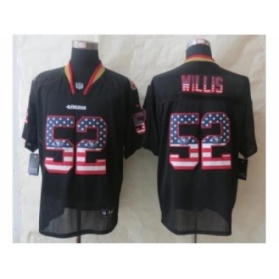 Nike San Francisco 49ers 52 Patrick Willis Black Elite USA Flag Fashion NFL Jersey