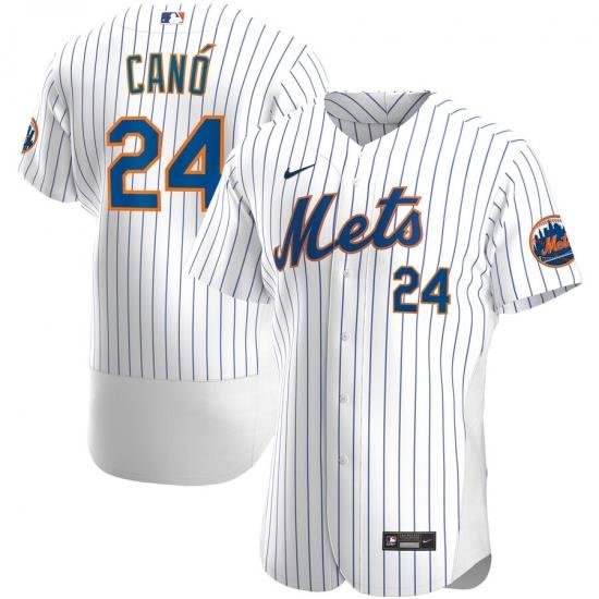 Men NeW York Mets 24 Robinson Cano Men Nike White Home 2020 Flex Base Player MLB Jersey