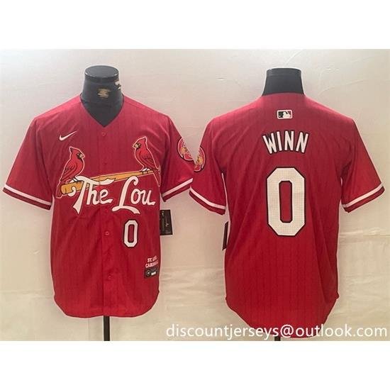 Men St  Louis Cardinals 0 Masyn Winn Red 2024 City Connect Limited Stitched Baseball Jersey