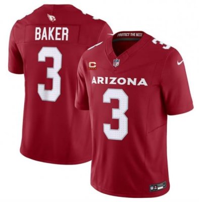 Men Arizona Cardinals 3 Budda Baker Red 2023 F U S E  With 4 Star C Patch Vapor Untouchable F U S E  Limited Stitched Football Jersey