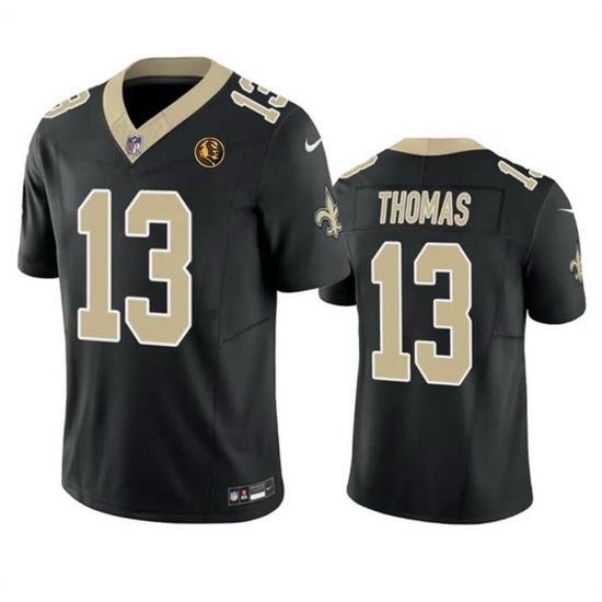 Men New Orleans Saints 13 Michael Thomas Black 2023 F U S E  With John Madden Patch Vapor Limited Stitched Football Jersey