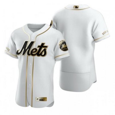 NeW York Mets Blank White Nike Mens Authentic Golden Edition MLB Jersey