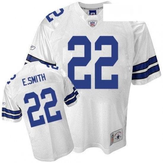 Reebok Dallas Cowboys 22 Emmitt Smith Replica White Legend Throwback NFL Jersey