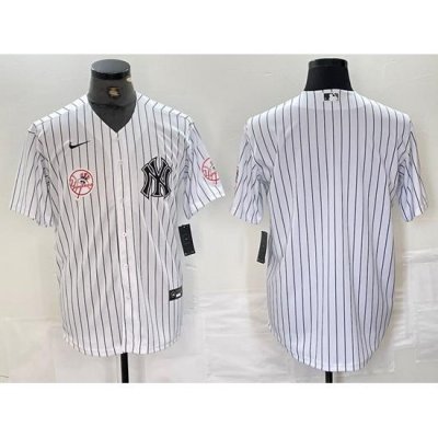 Men NeW York Yankees White Team Big Logo Cool Base Stitched Baseball Jersey 18