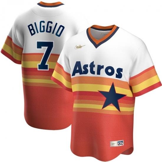 Men Houston Astros 7 Craig Biggio Nike Home CooperstoWn Collection Player MLB Jersey White