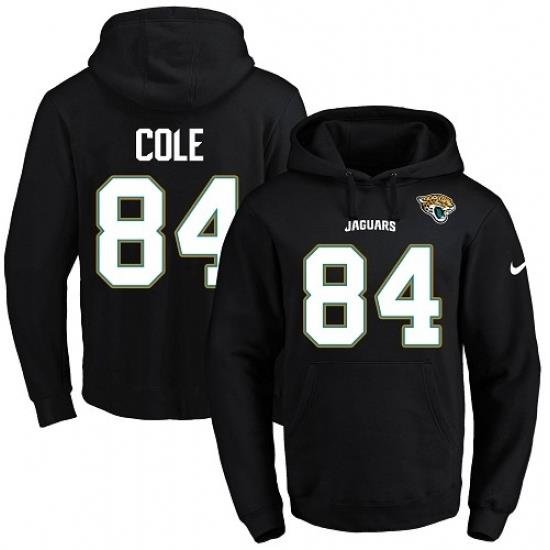 NFL Mens Nike Jacksonville Jaguars 84 Keelan Cole Black Name Number Pullover Hoodie