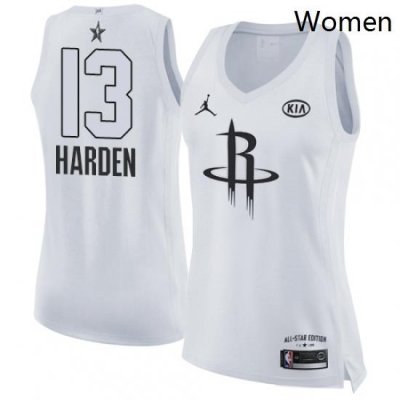 Womens Nike Jordan Houston Rockets 13 James Harden Swingman White 2018 All Star Game NBA Jersey