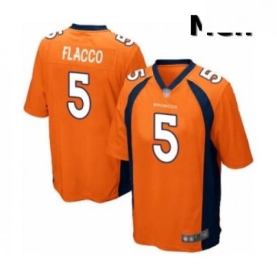 Men Denver Broncos 5 Joe Flacco Game Orange Team Color Football Jersey