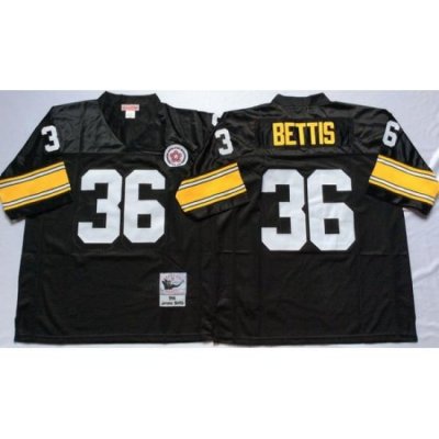 Men Pittsburgh Steelers 36 Jerome Bettis Black M&N Throwback Jersey