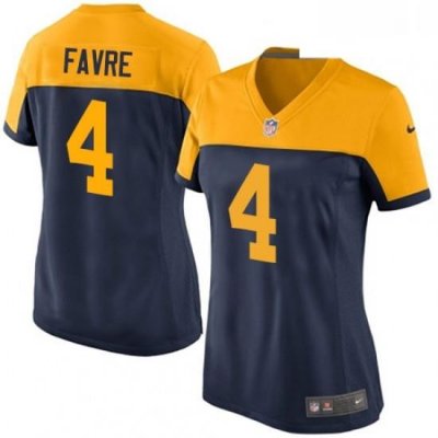 Womens Nike Green Bay Packers 4 Brett Favre Game Navy Blue Alternate NFL Jersey