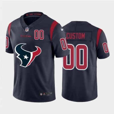 Men Women Youth Toddler Houston Texans Custom Navy Blue Men Nike Big Team Logo Player Vapor Limited NFL Jersey