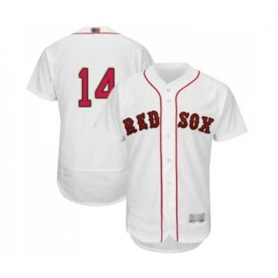 Mens Boston Red Sox 14 Jim Rice White 2019 Gold Program Flex Base Authentic Collection Baseball Jersey