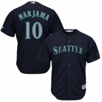 Youth Majestic Seattle Mariners 10 Mike Marjama Replica Navy Blue Alternate 2 Cool Base MLB Jersey