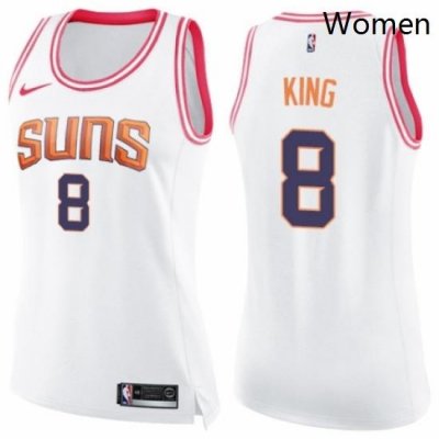 Womens Nike Phoenix Suns 8 George King Swingman WhitePink Fashion NBA Jersey