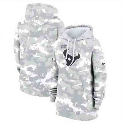 Women Houston Texans 2024 Arctic Camo Salute To Service Club Fleece Pullover Hoodie