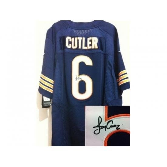 Nike Chicago Bears 6 Jay Cutler Blue Elite Signed NFL Jersey