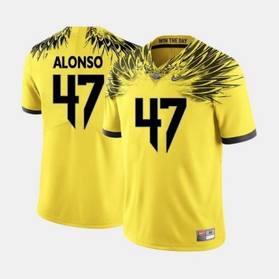 Men Oregon Ducks Kiko Alonso College Football Yellow Jersey